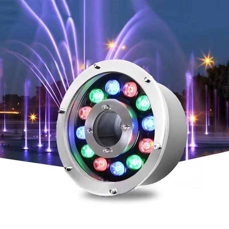 Luz LED para fuente con agujero central y color RGB
