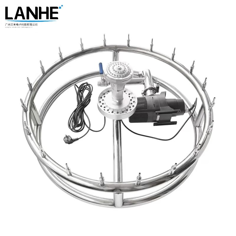 Fuente musical circular de acero inoxidable con boquillas y luz LED